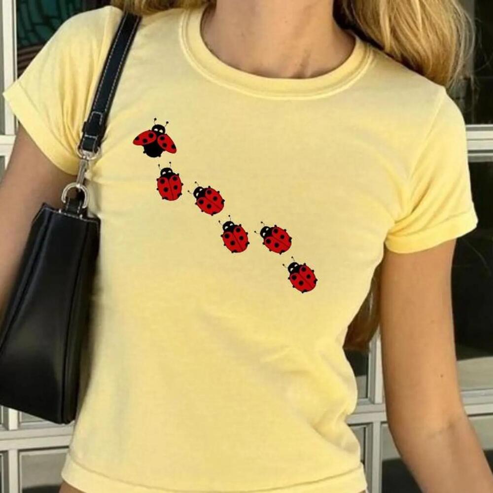 Lady Bug Baby Tee, Cute Lady Bug Tee Shirt, Insect Cottagecore Top